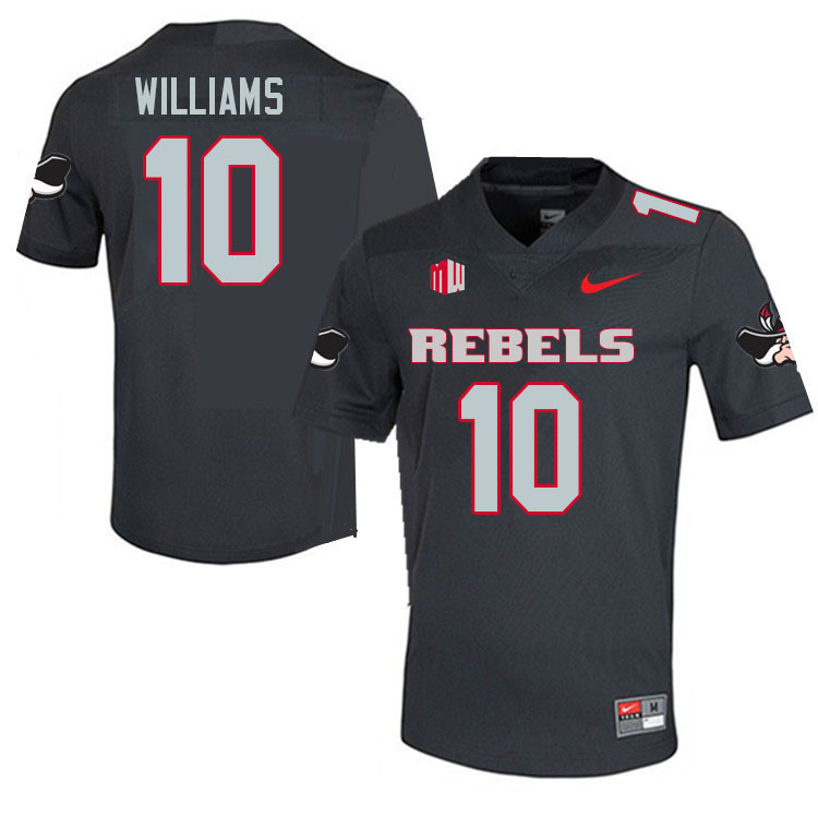 Men #10 Nick Williams UNLV Rebels College Football Jerseys Sale-Charcoal